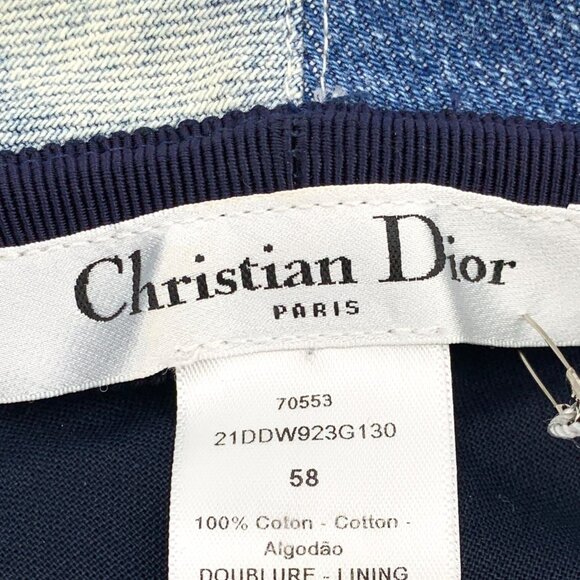 Christian Dior Tie-Dyed Cotton Fishermans Hat W/Mesh Detail Blue Logo Embroidery - Picture 2 of 9